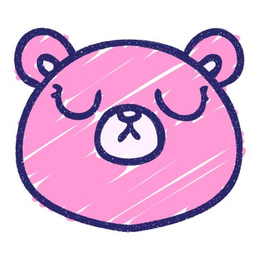 Sevimli Ayı Tebeşiri Parlak neon rengi çiziyor