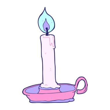 parlak neon renginde yanan mum.