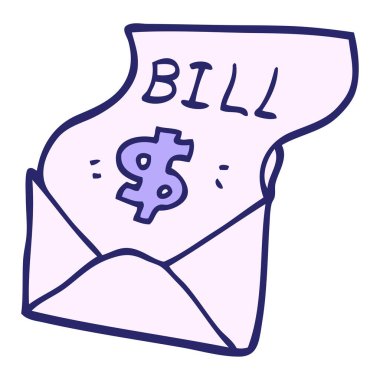 çizgi film karalama borç faturası parlak neon rengi