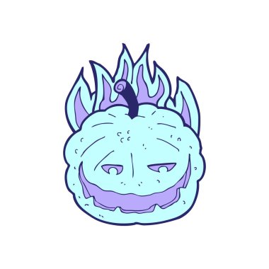 karikatür cadılar bayramı balkabağı parlak neon rengi