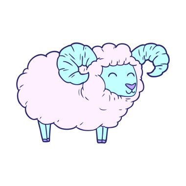 parlak neon renkli çizgi film koçu