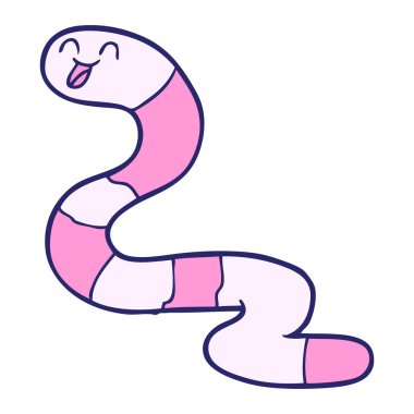 parlak neon renkli çizgi film solucanı