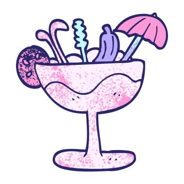 parlak neon renkli karalama kokteyli