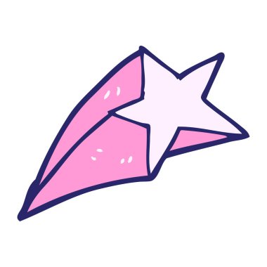 çizgi film yıldızı parlak neon renginde kayan yıldız