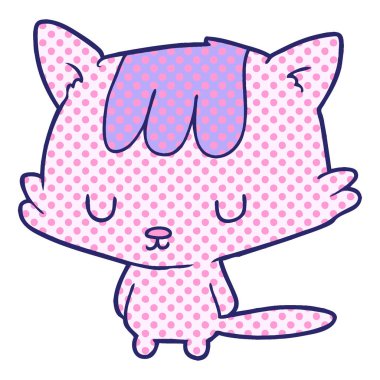 parlak neon renkli çizgi film kedisi