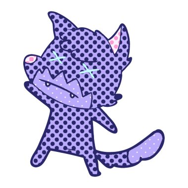 çizgi film şaşı tilki parlak neon renkli