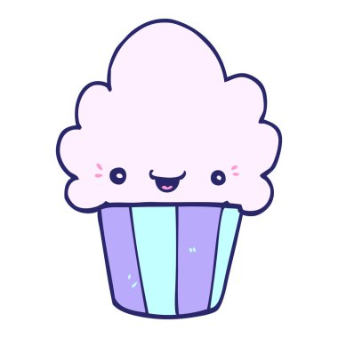 Yüzü parlak neon renkli çizgi film keki.