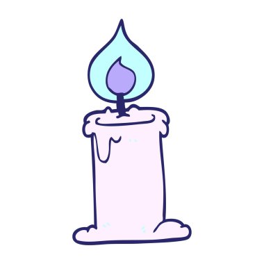 çizgi film karalama mumu parlak neon renginde yanıyor