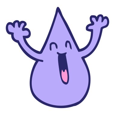 karikatür karalama yağmur damlası parlak neon rengi