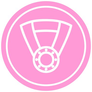 Madalya ödülü dairesel simgesi parlak neon rengi