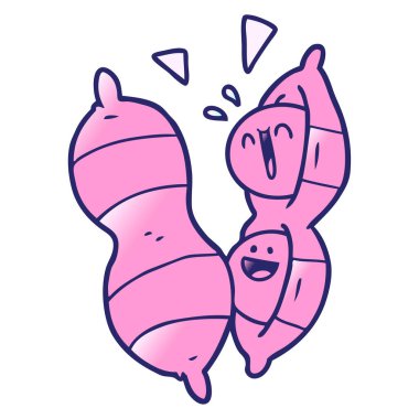 parlak neon renkli karikatür fıstıkları