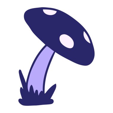 Parlak neon renkli bir kurbağa taburesinin el çizimi karikatürü.