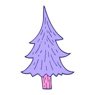 parlak neon renkli karalama çam ağaçları