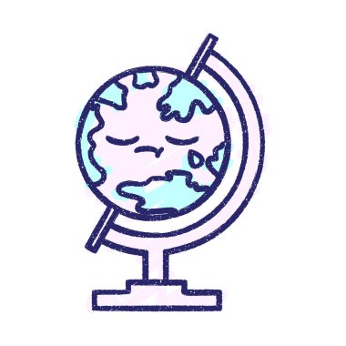 Dünya Haritası Tebeşiri Parlak neon rengi çiziyor