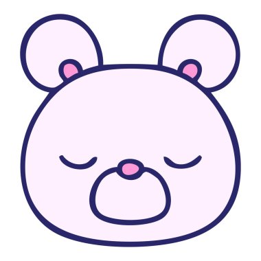 Parlak neon renkli el çizimi tuhaf çizgi film ayısı.