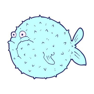 parlak neon renkli kirpi balığı