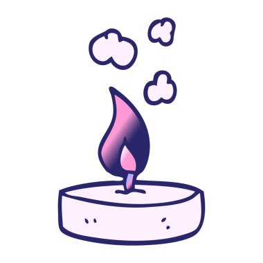 çizgi film karalaması parlak neon renginde küçük mum