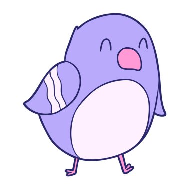 parlak neon renkli çizgi film kuşu