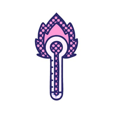 parlak neon renkli sıcak cam termometrenin çizgi filmi