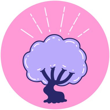 Parlak neon renkli dövme ağacı simgesi