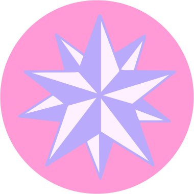 Parlak neon renkli bir yıldızın ikonik dövme şekli