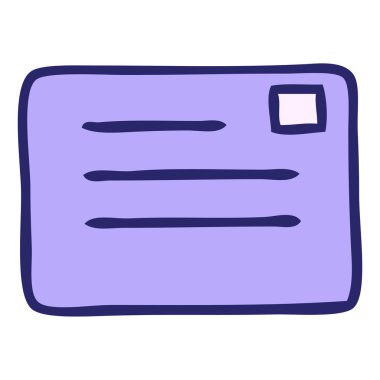 Parlak neon renkli kağıt bir zarfın sevimli karikatürü