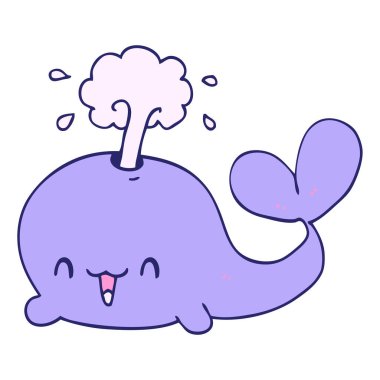 parlak neon renkli çizgi film balinası