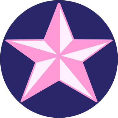 Parlak neon renkli bir yıldızın ikonik dövme şekli