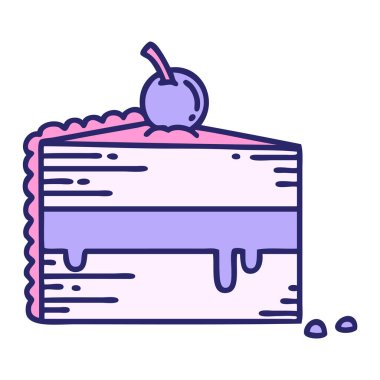 Parlak neon renkli bir pasta diliminin ikonik dövme şekli