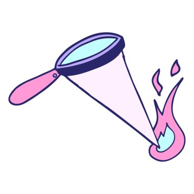 çizgi film karalamaları parlak neon renkli camları büyütür