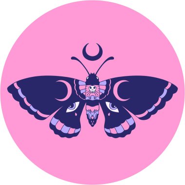 Parlak neon rengi güve simgesi