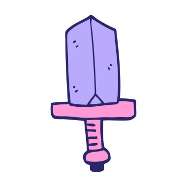 çizgi film karalamaları parlak neon renginde mücevherli hançerler.