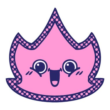 çizgi roman tarzı parlak neon rengi bir ateşin karikatürü