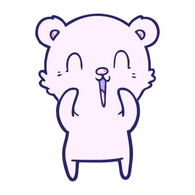 Kutup ayısı çizgi filmi parlak neon renkli.