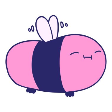 Parlak neon renkli mutlu çizgi film arısı