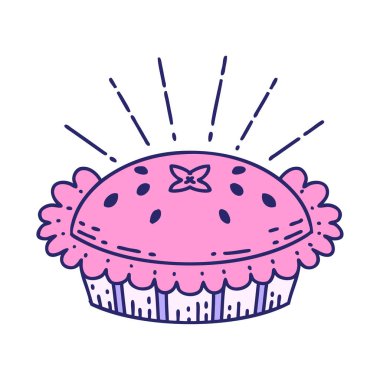 Geleneksel dövme stili parlak neon renginde inanılmaz bir turta.