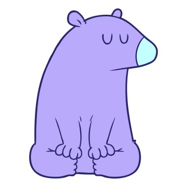 parlak neon renkli çizgi film ayısı