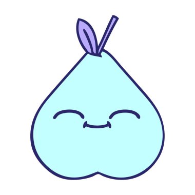 Parlak neon renkli armut karikatürü.