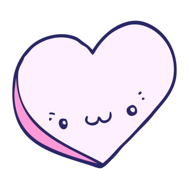 Yüzü parlak neon renginde çizgi film aşk kalbi