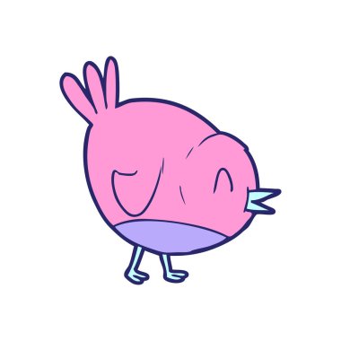 parlak neon renkli robin kuşu çizgi filmi