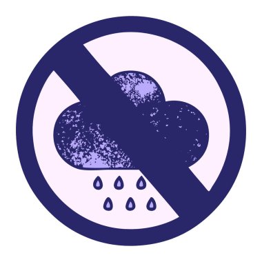 Parlak neon rengi bir fırtına yağmuru bulutunun retro grunge desen karikatürü