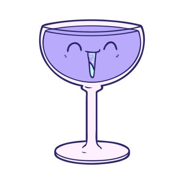 parlak neon renkli bir şarap kadehi