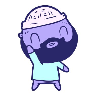 çizgi film sakallı parlak neon renkli adam