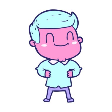 çizgi film dostu parlak neon renkli adam