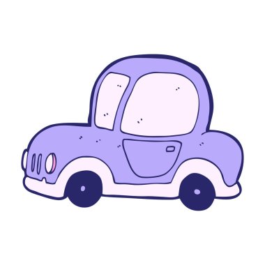 parlak neon renkli çizgi film arabası