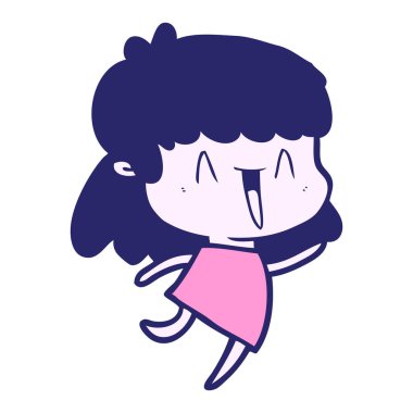 Parlak neon renkli çizgi film kadını