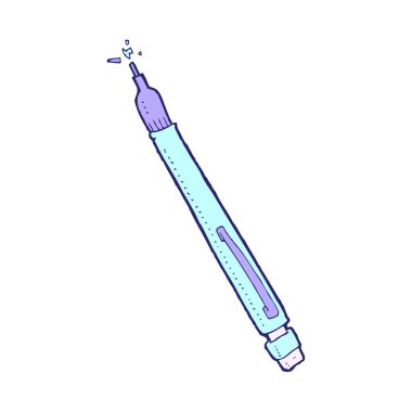 parlak neon renkli çizgi film kalemi