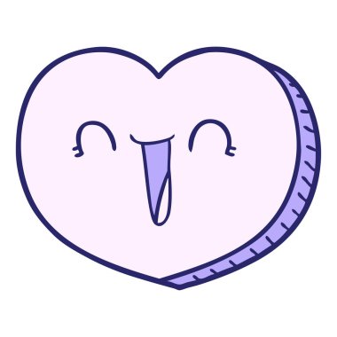 çizgi film aşk kalbi parlak neon renginde