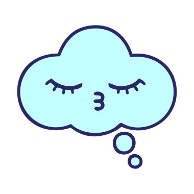 Parlak neon renkli bir düşünce baloncuğu karikatürü.