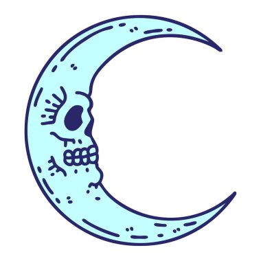 Kafatası ayının geleneksel tarzında parlak neon renkli dövmesi.